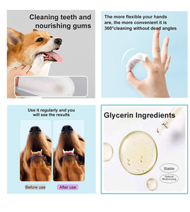 Lingettes pour <span class=keywords><strong>Brosse</strong></span> à Dents pour Animaux de Compagnie en Coton Écologique de Haute Qualité Soins Buco-Dentaires Doigt-Gant pour Chats et Chiens Nettoyage Dentaire - Product Image 3