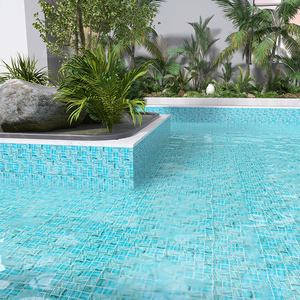 Tuile Bluwhale usine Foshan hôtel Spa couleur ambre carreau de verre mosaïque Silicone Joint thermofusible verre mosaïque carreau piscine - Product Image 6