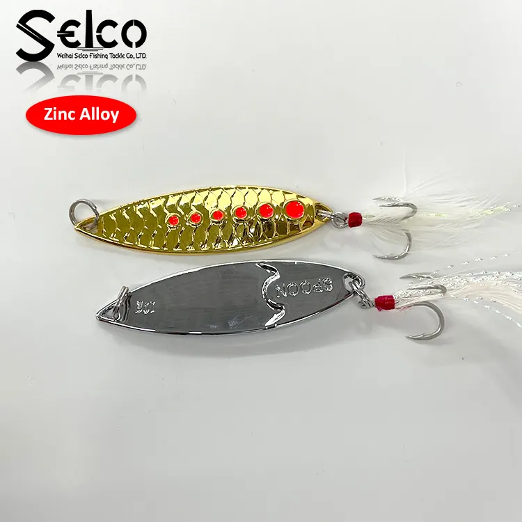 Selco איטי אבץ ליהוק אבץ דגים חדש עיצוב אבץ סגסוגת מתכת מפזזי פיתוי לסייע וו אבץ דיג פיתוי