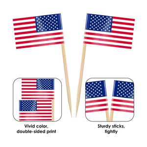 बांस मिनी देश के झंडे कॉकटेल को लाठी पर छोटे झंडे के साथ पर्यावरण के अनुकूल अंतरराष्ट्रीय टूथपिक्स को चुनते हैं - Product Image 2