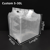 Sac aseptique JIJID 20L, sac en boîte avec fermeture à anneau, adapté à une utilisation en extérieur, pour l'emballage de boissons liquides et d'eau.