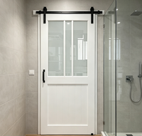 Portes de grange Qifan en bois massif et aluminium, kit de rail coulissant moderne robuste avec quincaillerie dissimulée pour salon