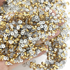 170 brut en vrac irisé lâche <span class=keywords><strong>paillettes</strong></span> 4mm tasse ronde <span class=keywords><strong>paillettes</strong></span> couleurs mélangées PVC broderie pour coudre bricolage Art artisanat vêtements - Product Image 2