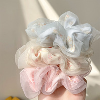 Chouchous de cheveux en maille Double couche pour filles, à la mode d'été, à imprimé Floral, élastiques pour cheveux, accessoires pour femmes