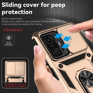 Custodia defender robusta antiurto con supporto ad anello copertura dell'obiettivo di protezione della fotocamera armatura anti-goccia per <span class=keywords><strong>XIAOMI</strong></span> <span class=keywords><strong>MI</strong></span> 11T/11T PRO - Product Image 3