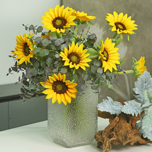 Flor Artificial de Girasol Amarillo de Alta Calidad, Realista, de PU, con Tacto Real, de un Solo Tallo, de 30 cm, para Decoración de Bodas - Product Image 1