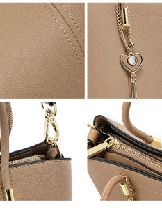 กระเป๋าโท้ทหนังแท้สุดหรูขายส่ง พร้อมปักโลโก้ กระเป๋าสะพายไหล่ผู้หญิง ความจุเยอะ กระเป๋าถือสำหรับสุภาพสตรีสำหรับใช้ในสำนักงาน - Product Image 3