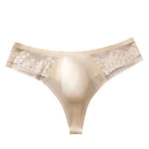 Slip <span class=keywords><strong>perizoma</strong></span> da <span class=keywords><strong>uomo</strong></span> a vita bassa in <span class=keywords><strong>pizzo</strong></span> sexy senza cuciture con tasca 3D, taglio laser, sottile, traspirante - Product Image 6