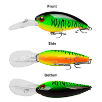WildTrek Leurre Crankbait Flottant 10cm/14g, Plongée Profonde, Billes Sonores, Hameçons Triples, Bionique, pour Pêche en Eau Douce, Rivière et Lac