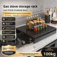 Support de rangement pour plaque de cuisson de cuisinière à gaz, support métallique, capacité de 100 kg, acier au carbone robuste, étagère de comptoir de cuisine, résistant à la chaleur, sans installation