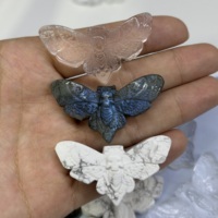 Colgantes de Piedra Natural de Cristal de Mariposa de la Muerte al por Mayor, Abalorios de Gemas para Fabricación de Joyas, Decoración, Feng Shui, Regalo de Sanación