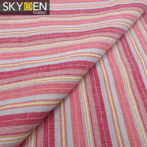 柔らかい感触平織り卸売糸染めストライプウォッシュドコットン生地 - Product Image 5