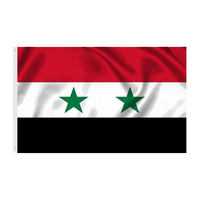 En stock drapeau syrien vert 3 étoiles avec 3 jours de livraison rapide 3 jours de livraison rapide bannière d'écran en soie en Syrie