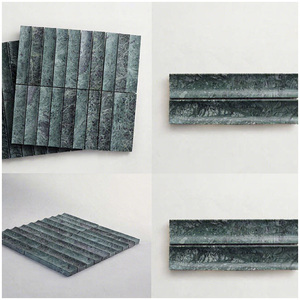 Mosaïque murale concave en marbre vert foncé du Guatemala, 10 mm, résistante à l'eau, pour la décoration intérieure des chambres et salles <span class=keywords><strong>de</strong></span> bain - Product Image 5