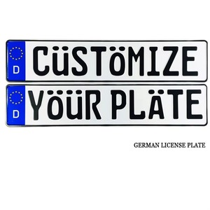 Plaque d'immatriculation de voiture personnalisée en aluminium gravée et embossée, souvenir européen - Product Image 1
