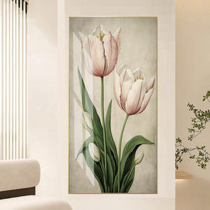 Decorazione della casa Poster arte da parete <span class=keywords><strong>con</strong></span> struttura in metallo fiore tulipano di cristallo di porcellana pittura di arte della parete pittura - Product Image 4