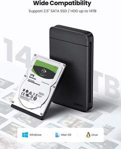 Boîtier de <span class=keywords><strong>disque</strong></span> <span class=keywords><strong>dur</strong></span> USB C UGREEN, USB 3.1 Gen 1 vers SATA III 5 Gbps pour <span class=keywords><strong>SSD</strong></span> et HDD 2,5 pouces, 9,5 mm, 7 mm, boîtier de <span class=keywords><strong>disque</strong></span> <span class=keywords><strong>dur</strong></span> <span class=keywords><strong>externe</strong></span> - Product Image 2