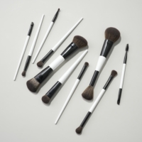 Professionnel personnalisé végétalien cruellement gratuit pinceaux de maquillage à double extrémité de luxe fond de teint poudre maquillage bouffées ensemble de pinceaux soins de la peau