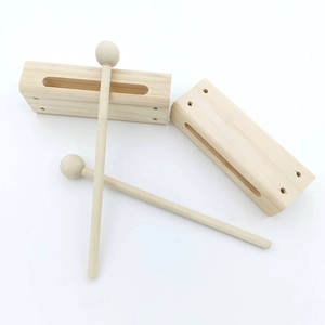 Natural Beech Wood Temple Block With Mallet Solid Wood Percussion Instrument For Children Playing <b>Music</b> - Product Image 4