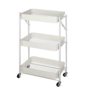 Carrito de Almacenamiento Plegable y Rodante de Fácil Instalación, Ahorra Espacio, Estante de Almacenamiento de Metal de Tres Niveles, Carrito de Almacenamiento para Cocina y Baño - Product Image 1