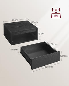 <span class=keywords><strong>VASAGLE</strong></span> Petite <span class=keywords><strong>table</strong></span> <span class=keywords><strong>de</strong></span> <span class=keywords><strong>chevet</strong></span> flottante murale polyvalente en bois avec tiroir <span class=keywords><strong>Table</strong></span> <span class=keywords><strong>de</strong></span> <span class=keywords><strong>chevet</strong></span> moderne avec led - Product Image 6