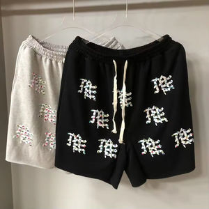Ropa de calle de alta calidad 100% algodón Diamond Shorts Pantalones de baloncesto para hombres Pantalones de chándal Mixed Emotion Shorts para hombres - Product Image 6