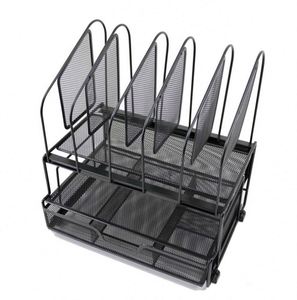 Collect Office Supplies 5 Vertical <b>File</b> Folder Holders Paper Tray Desk Organizers Accessories Storage with <b>Drawer</b> - Product Image 2
