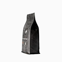Sac à café à fond plat personnalisé avec valve et fermeture éclair pour l'emballage des grains de café