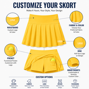 Rok Tenis Logo Kustom untuk Cheerleading Wanita, Skort Lipit dengan Celana Pendek Terpadu, Pinggang Tinggi, Seragam Cheer Atletik, Fleksibel dan Nyaman - Product Image 6