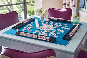 Jeu de Mahjong américain personnalisé en acrylique peint à la main, tuiles de Mahjong en acrylique rose pétale, ligne Cheeky, ligne Americana - Product Image 3