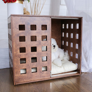 Retro cassa per cani casa per animali domestici in legno cane copertura casa per cani di grossa taglia - Product Image 5