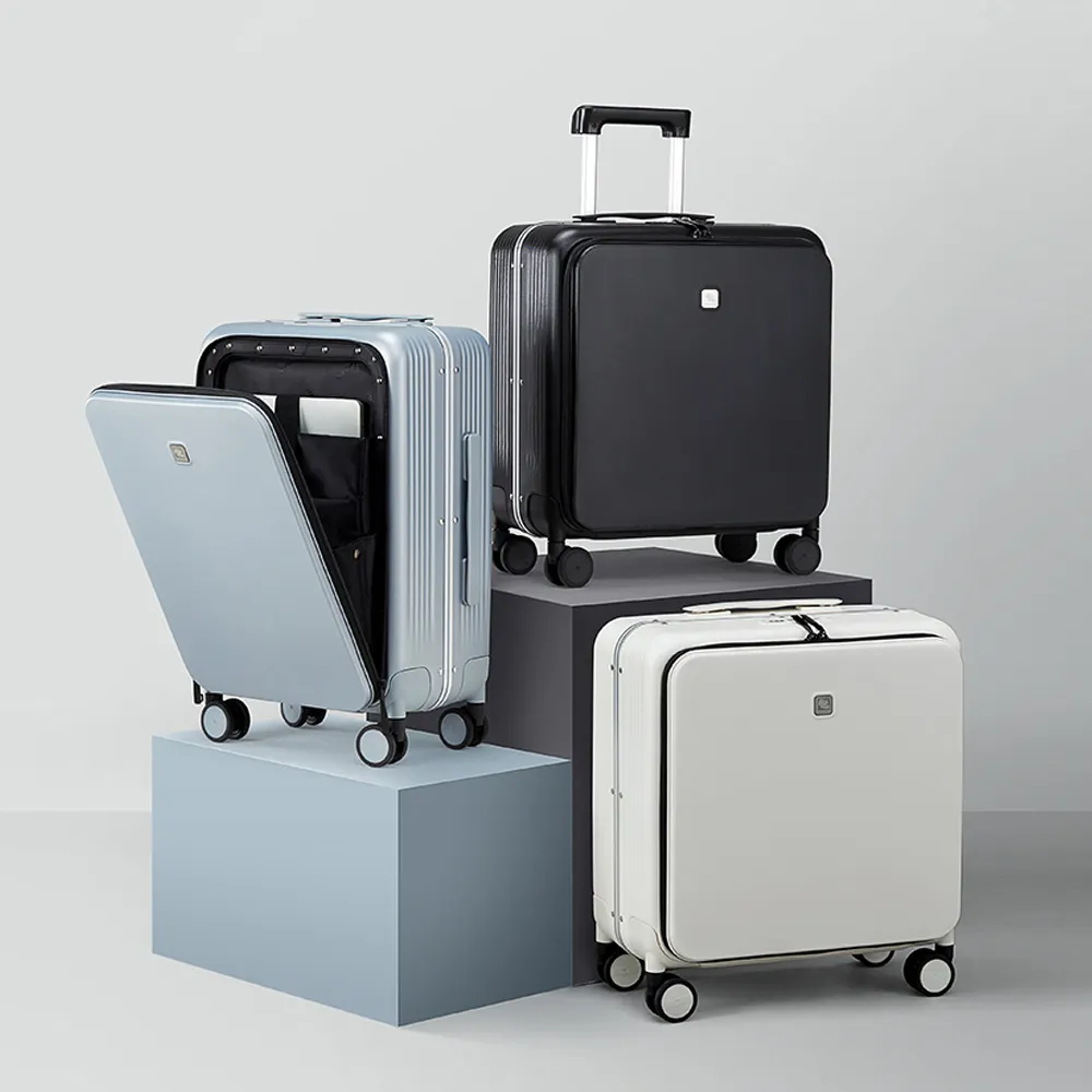 Hanke bağımsız dizüstü bilgisayar cebi iş tasarımcısı stil TSA kilit Spinner seyahat hafif taşıma bavul arabası bagaj
