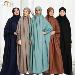Venda quente de uma peça de comprimento total jilb, oração de abaya modest khimar hijab abaya