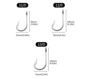 Yeni VIKETECH STLH paslanmaz çelik Trolling Lance Hooks 2/0-13/0 # büyük daire için tekne tuzlu balık orkinos köpekbalığı Marlin ahtapot - Product Image 6