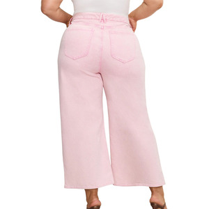 Nouveaux produits, étiquette personnalisée, vêtements surdimensionnés pour maman et femme, pantalons décontractés, jeans roses pour femmes - Product Image 5