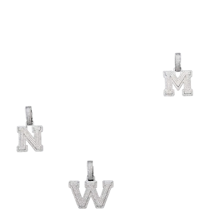 Collar con Colgante de Nombre de Diamante Moissanite Tishya para Hombre y Mujer, Plata de Ley 925 Maciza, Chapado en Rodio, Letra de la A a la Z, Personalizado - Product Image 1