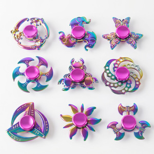 Spinner anti-stress en alliage de zinc plaqué couleur brillante, jouet de bureau pour adultes, vente en gros - Product Image 3