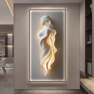 Dipinto in Porcellana con Cristalli Raffigurante Donna in Rilievo Astratto, Arte Murale 3D per Ingresso, Veranda, Corridoio, Vendita all'Ingrosso - Product Image 4