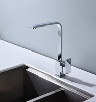 Robinet de cuisine carré en acier inoxydable 304, mélangeur chromé, pivotant à 360 degrés, eau chaude et froide, pour évier de cuisine
