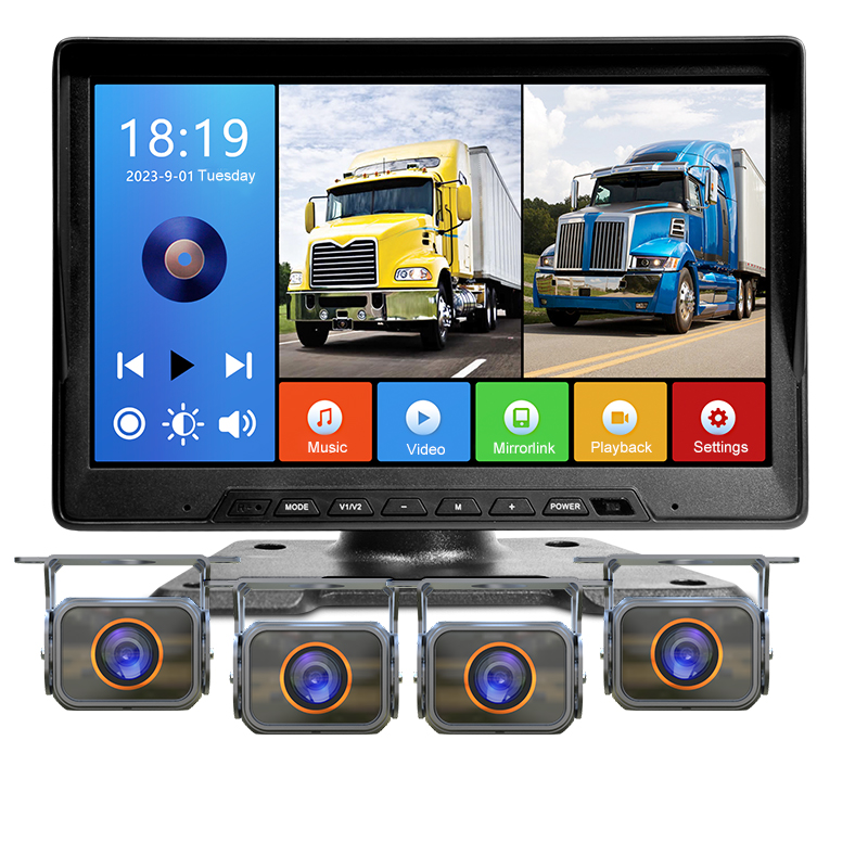 เครื่องบันทึกภาพ MP5 DVR 4 ช่อง ขนาด 10.1 นิ้ว พร้อมกล้อง 4 ตัว
