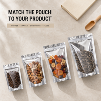 Sachets Doypack Holographiques Personnalisés Durables avec Fenêtre Transparente et Fermeture Zip Refermable pour Emballage de Noix et Snacks, Qualité Alimentaire, Vente en Gros