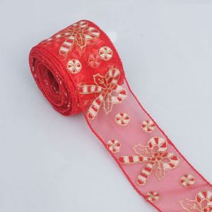Ruban imprimé de haute qualité transparent de 6,5 cm avec motifs de Noël pour emballer les cadeaux de Noël, 10 yards/rouleau - Product Image 3