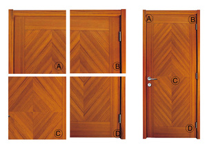 Hardwood veneer bungalow solid wood penal interior door designs in pakistan cheap exterior steel door with wood edge - Product Image 3