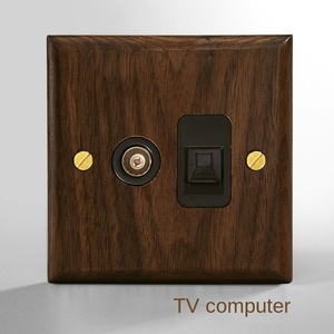 สวิตช์สลับขึ้นลงทองเหลืองทำจากไม้ย้อนยุคคุณภาพสูงสำหรับปลั๊ก UK/EU/South africa/cn และเต้ารับตามกระแส - Product Image 3