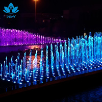 Fuente de Agua Musical LED para Exteriores, Comercial, Grande, de Acero Inoxidable, con Control de Programa, Diseño Moderno para Decoración de Plazas
