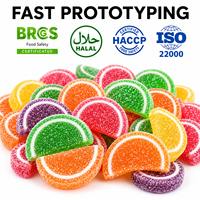 Producent Fruit Slices Gummy Candy Gecoate Zure Zoete Fruit Smaak Halal Groothandel Aangepaste OEM Private Label TIK TOK Bulk