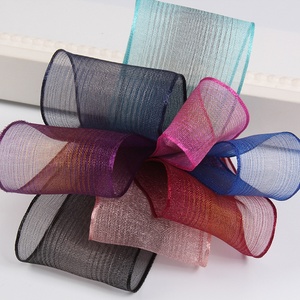 Оригинальный Фабричный атласный двухсторонний материал для волос NG98 Южная Корея градиентный цвет Снежная пряжа букет цветок бант лента оптом - Product Image 1