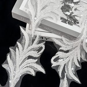 Trắng Lưới Đính Cườm Thêu Ren <span class=keywords><strong>Trim</strong></span> <span class=keywords><strong>Sequins</strong></span> Mới Váy Cưới Mạng Che Mặt Trẻ Em Của Quần Áo Phụ Kiện Tóc Bán Buôn Cho Hàng May Mặc - Product Image 6