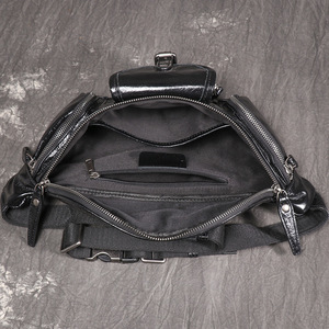 Riñonera de Cuero Negra al por Mayor para Hombre y Mujer, Bolsa de Cintura Multibolsillos a la Moda para Viajes, Deportes, Senderismo, Ciclismo - Product Image 4
