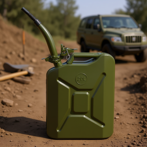 Bidon de carburant portable 20L vert armée pour essence, diesel, usage industriel - Product Image 2